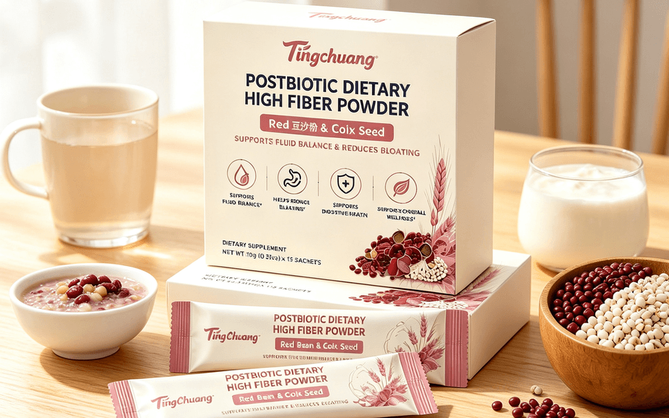 Postbiotic Dietary Fiber Powder with Red Bean and Coix Seed for Gut Health Supplements and Daily Digestive Wellness