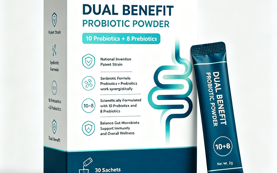 10 Strain Probiotic Prebiotic Supplement with 8 Prebiotics for Gut Health, Digestive Balance, Immune Support and Daily Wellness
