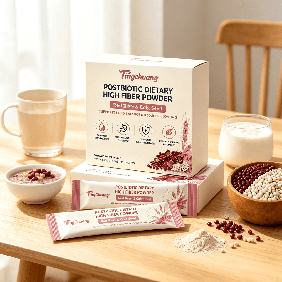 Postbiotic Dietary Fiber Powder with Red Bean and Coix Seed for Gut Health Supplements and Daily Digestive Wellness